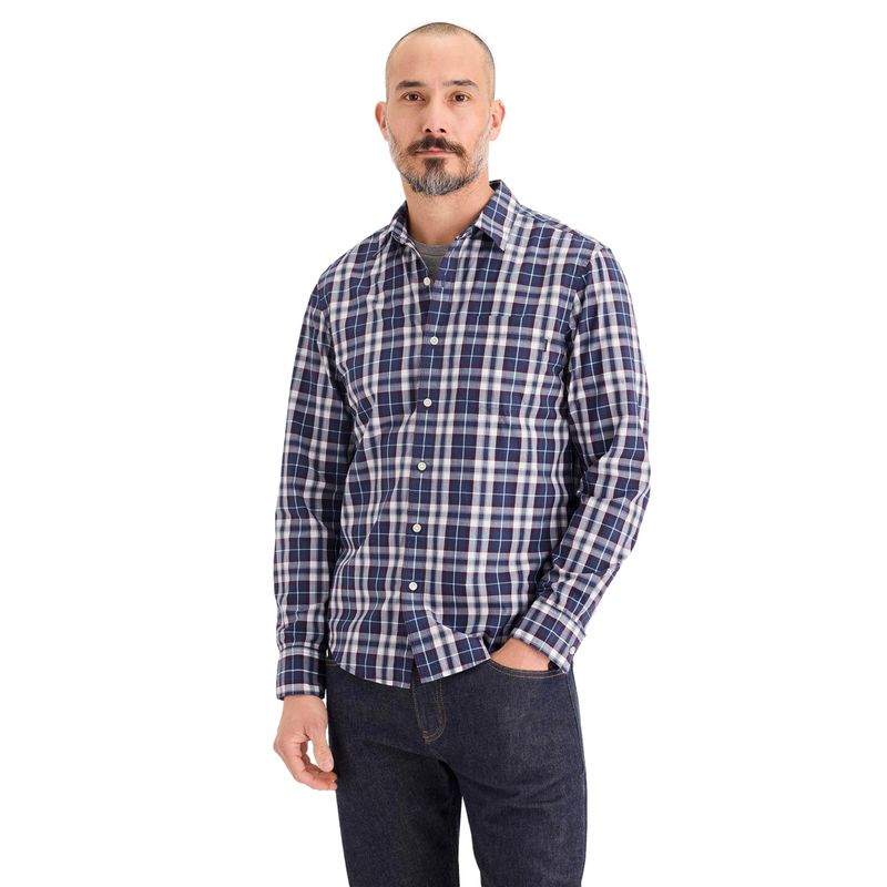 DOCKERS - Camisa Hombre Ultimate LS Regular Fit Azul Cuadros Dockers