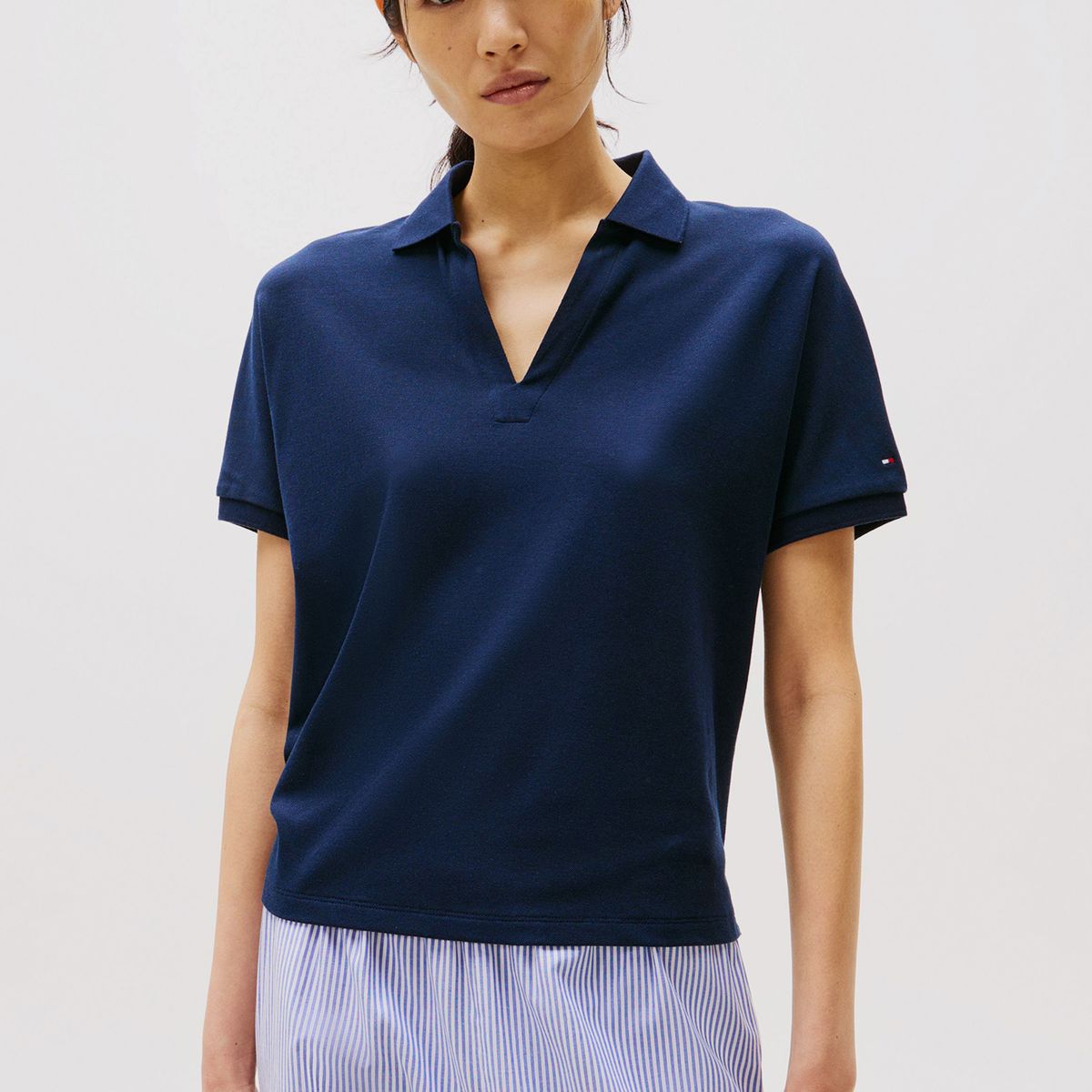 TOMMY HILFIGER - Polo Relaxed Solid Con Logo Azul Tommy Hilfiger