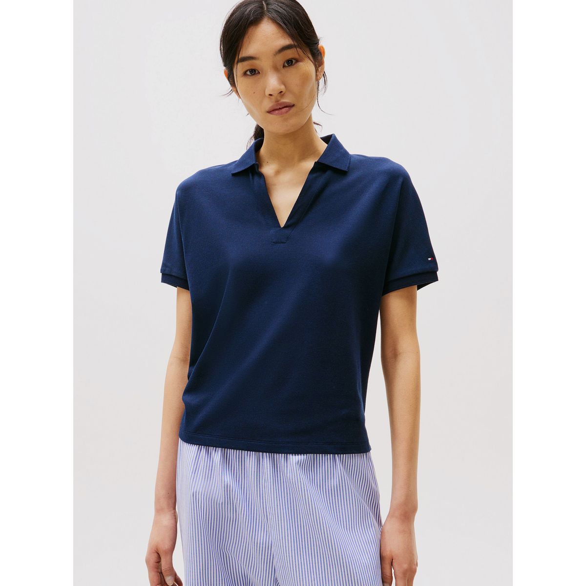 TOMMY HILFIGER - Polo Relaxed Solid Con Logo Azul Tommy Hilfiger