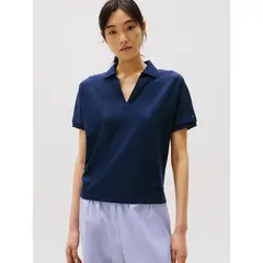 TOMMY HILFIGER - Polo Relaxed Solid Con Logo Azul