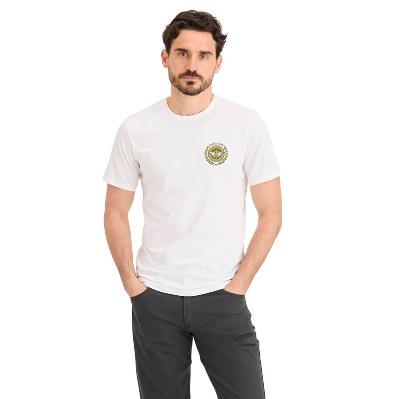 DOCKERS - Polera Hombre Graphic Tee Slim Fit Blanco Dockers