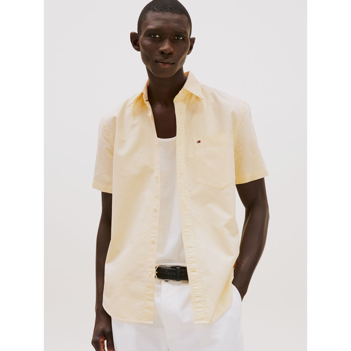 TOMMY HILFIGER - Camisa Heritage Oxford Regular Fit Amarillo Tommy Hilfiger