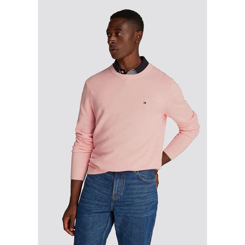 TOMMY HILFIGER - Sweater Essential Structure C-Neck Rosado Tommy Hilfiger