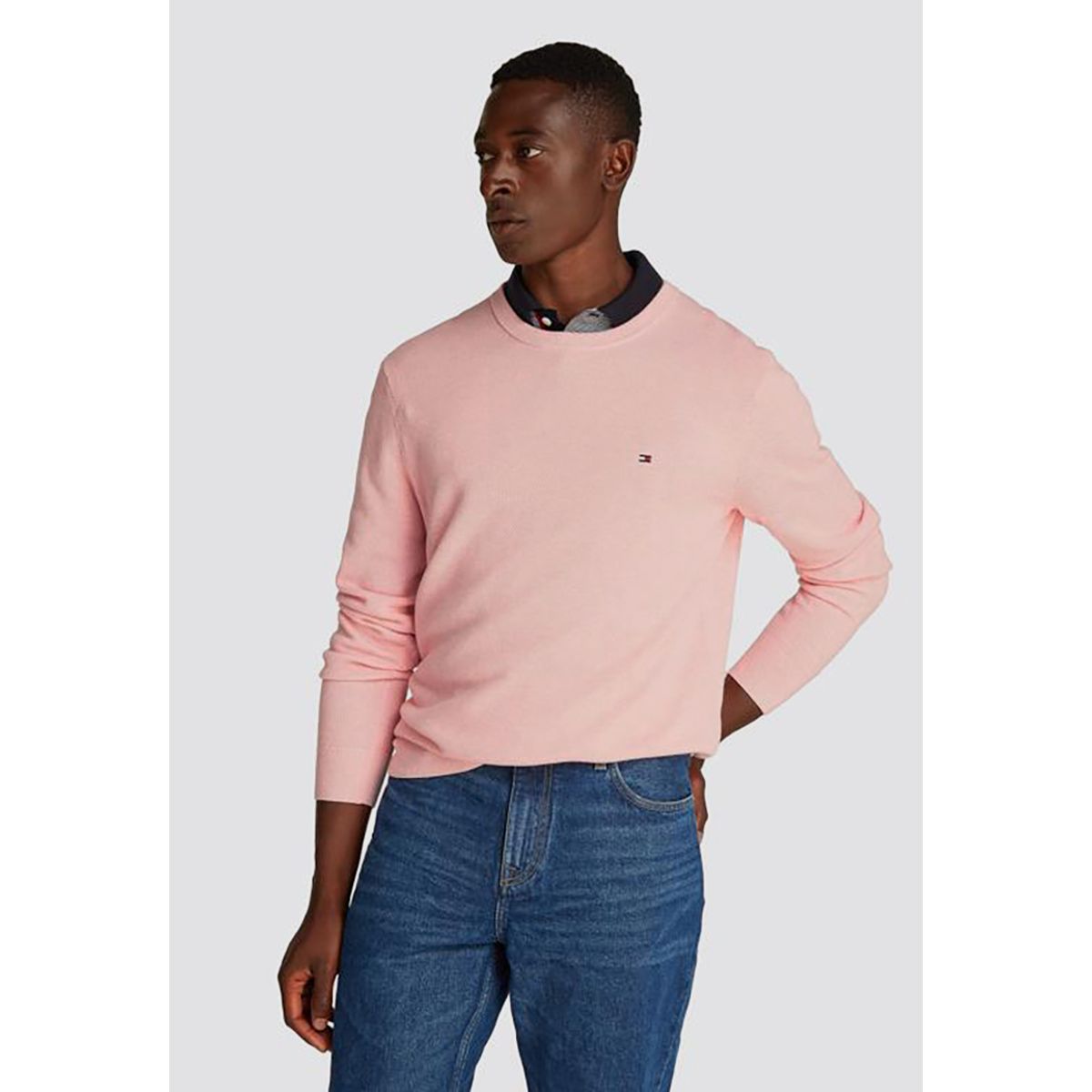 TOMMY HILFIGER - Sweater Essential Structure C-Neck Rosado Tommy Hilfiger