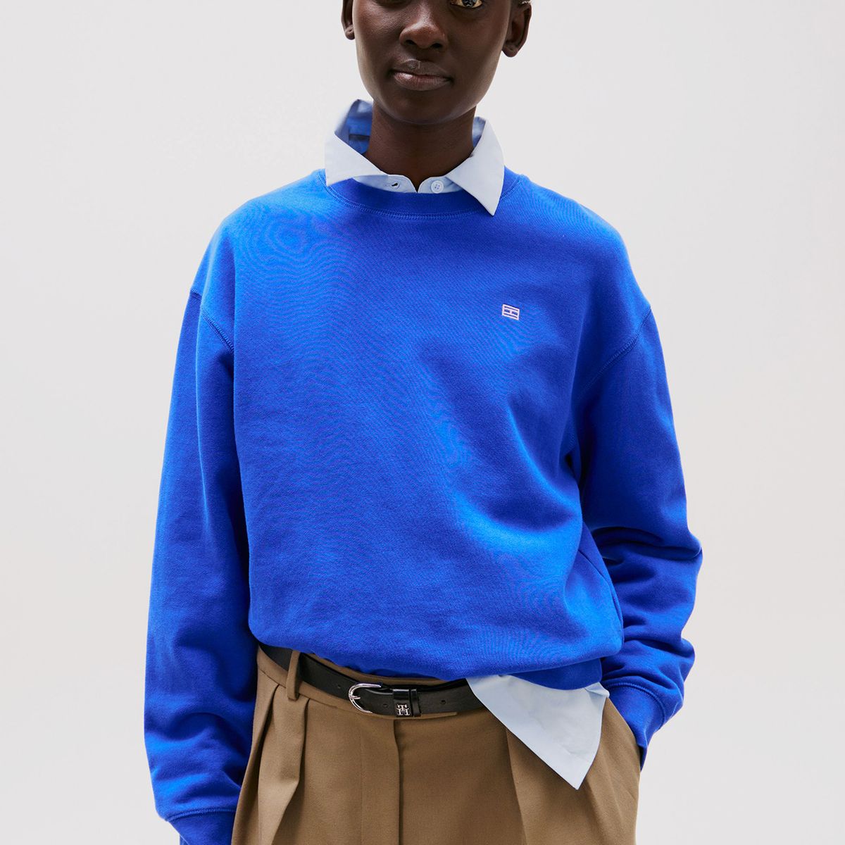 TOMMY HILFIGER - Polerón Contrast Flag Logo Azul Tommy Hilfiger