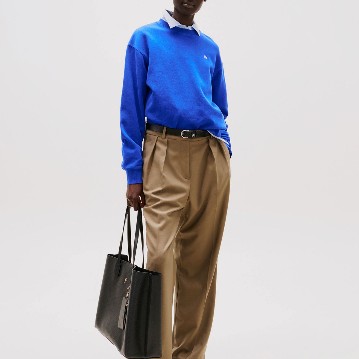 TOMMY HILFIGER - Polerón Contrast Flag Logo Azul Tommy Hilfiger