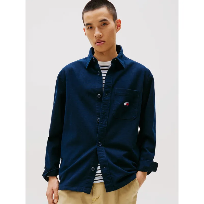 TOMMY HILFIGER - Camisa Oversize Texturizada Azul Tommy Jeans