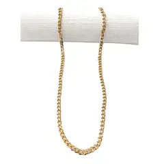 GENERICO - Collar Cadena Cubana Hombre Acero Inoxidable Gold Grumet