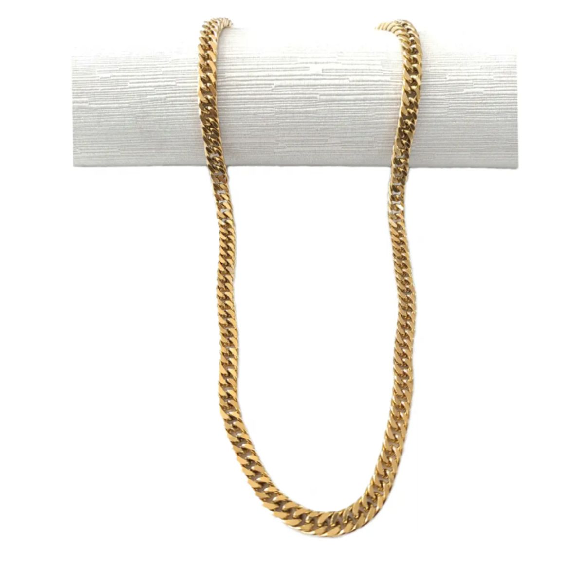 GENERICO - Collar Cadena Cubana Hombre Acero Inoxidable Gold Grumet