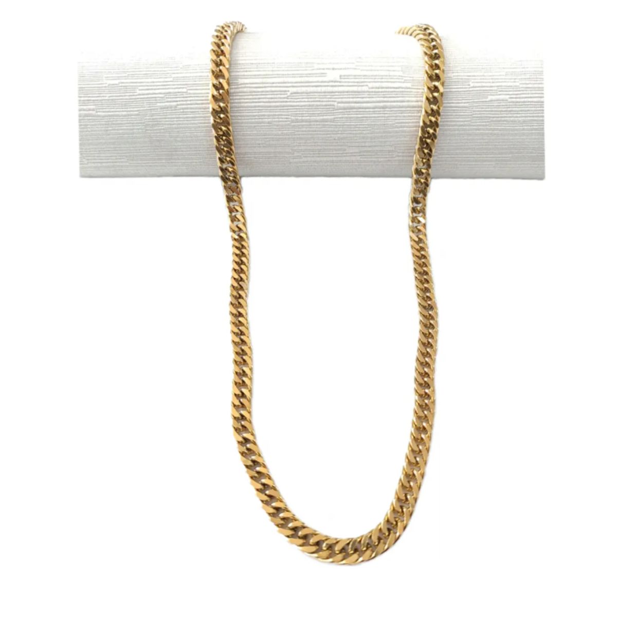 GENERICO - Collar Cadena Cubana Hombre Acero Inoxidable Gold Grumet