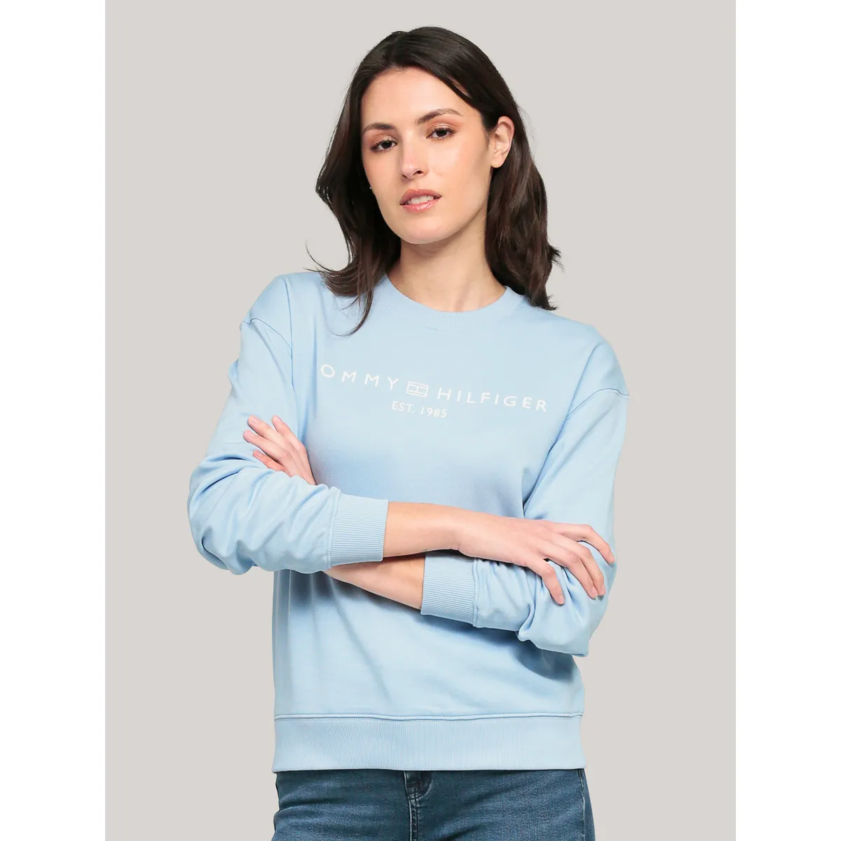 TOMMY HILFIGER - Polerón Modern Con Logo Celeste Tommy Hilfiger