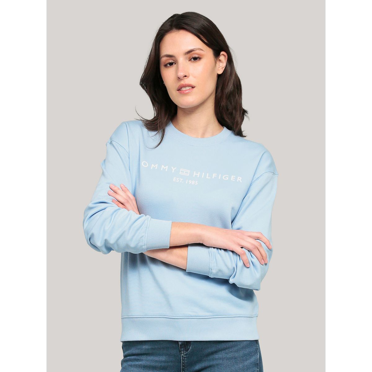 TOMMY HILFIGER - Polerón Modern Con Logo Celeste Tommy Hilfiger