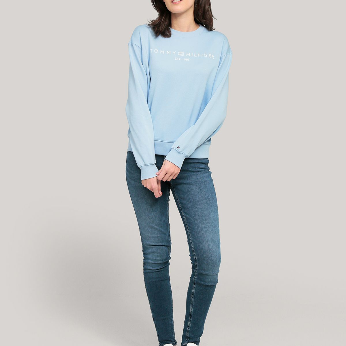 TOMMY HILFIGER - Polerón Modern Con Logo Celeste Tommy Hilfiger