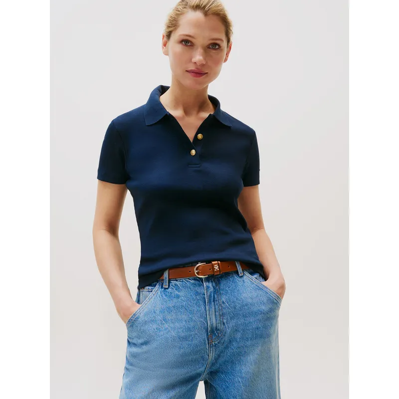 TOMMY HILFIGER - Polo Gold Button Slim Fit Azul Tommy Hilfiger