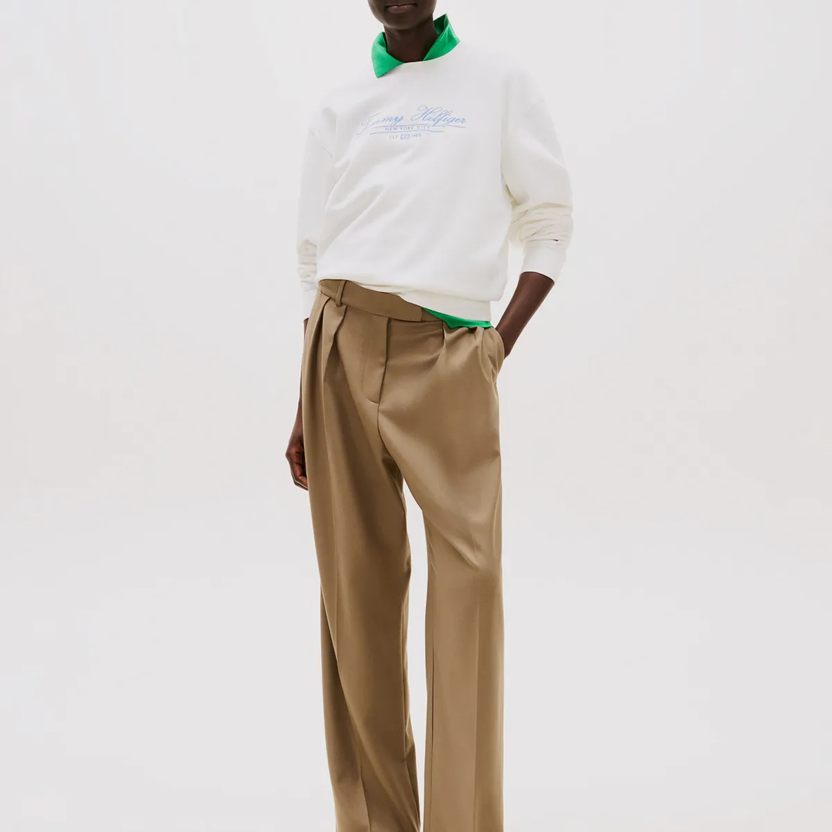 TOMMY HILFIGER - Polerón De Cuello Redondo Con Logo Blanco Tommy Hilfiger