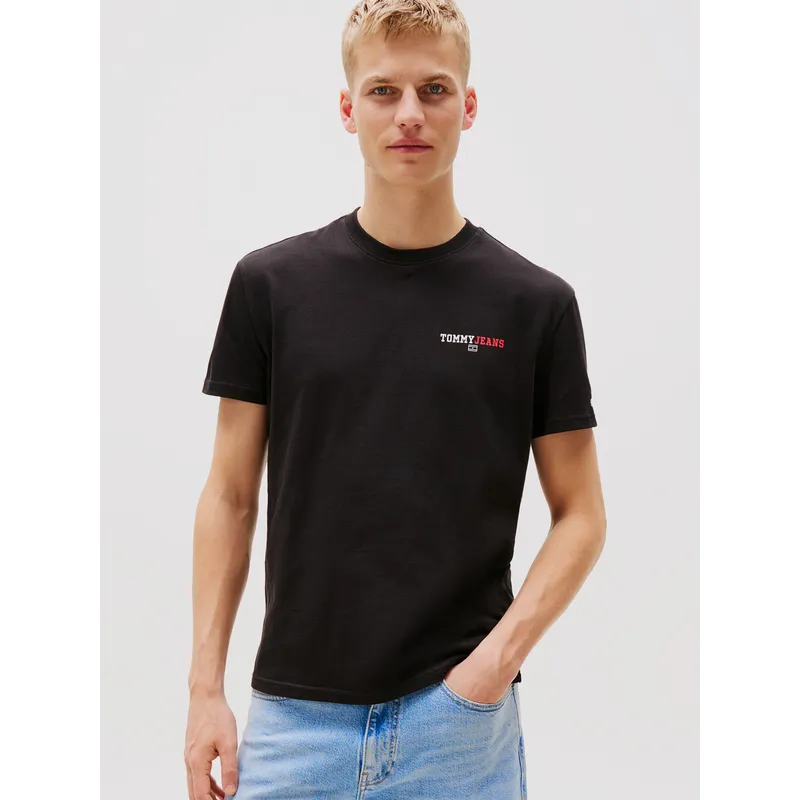 TOMMY HILFIGER - Polera Graphic Logo Regular Fit Negro Tommy Jeans