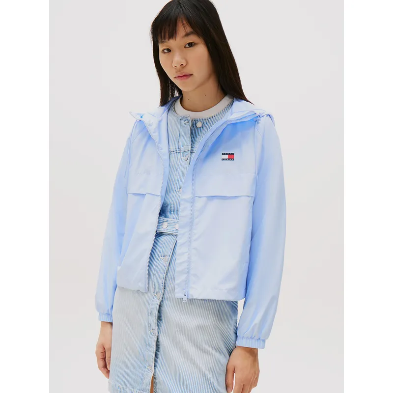 TOMMY HILFIGER - Chaqueta Cortavientos Con Parche Celeste Tommy Jeans