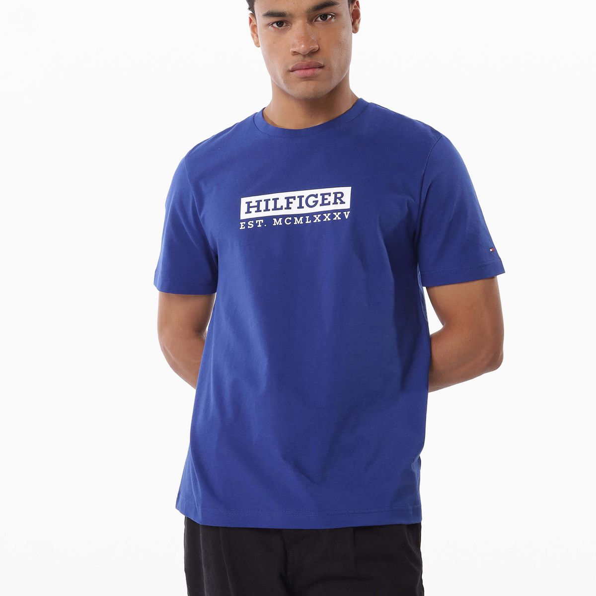TOMMY HILFIGER - Polera Colour To Colour Logo Azul Tommy Hilfiger