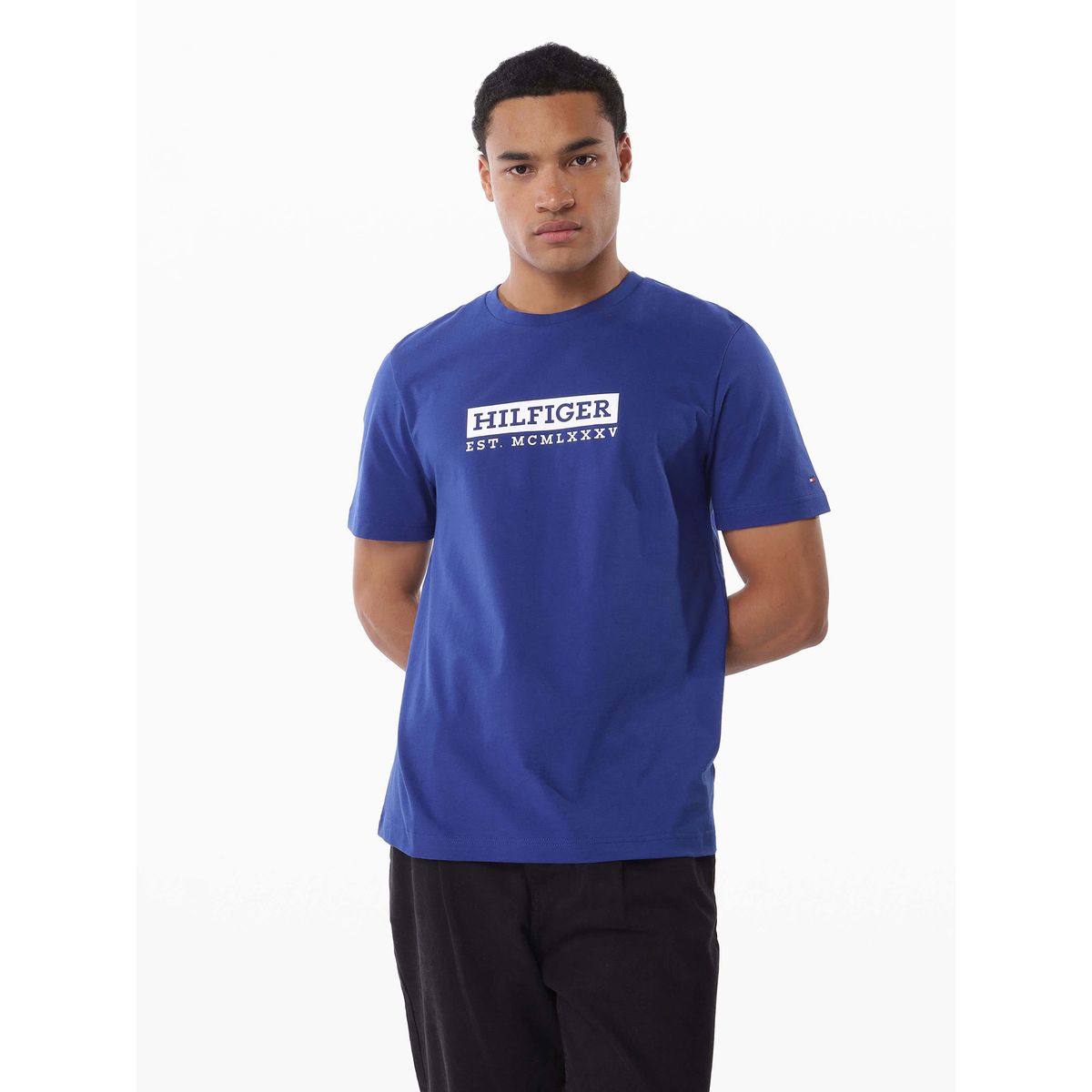 TOMMY HILFIGER - Polera Colour To Colour Logo Azul Tommy Hilfiger