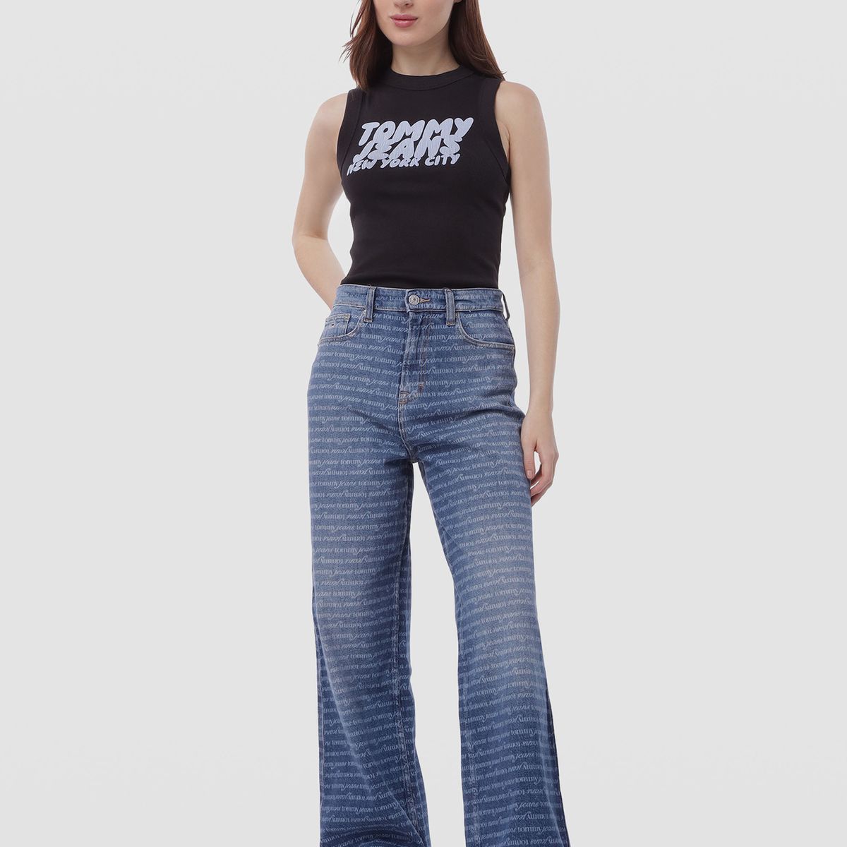 TOMMY HILFIGER - Polera Bubble Con Logo Negro Tommy Jeans