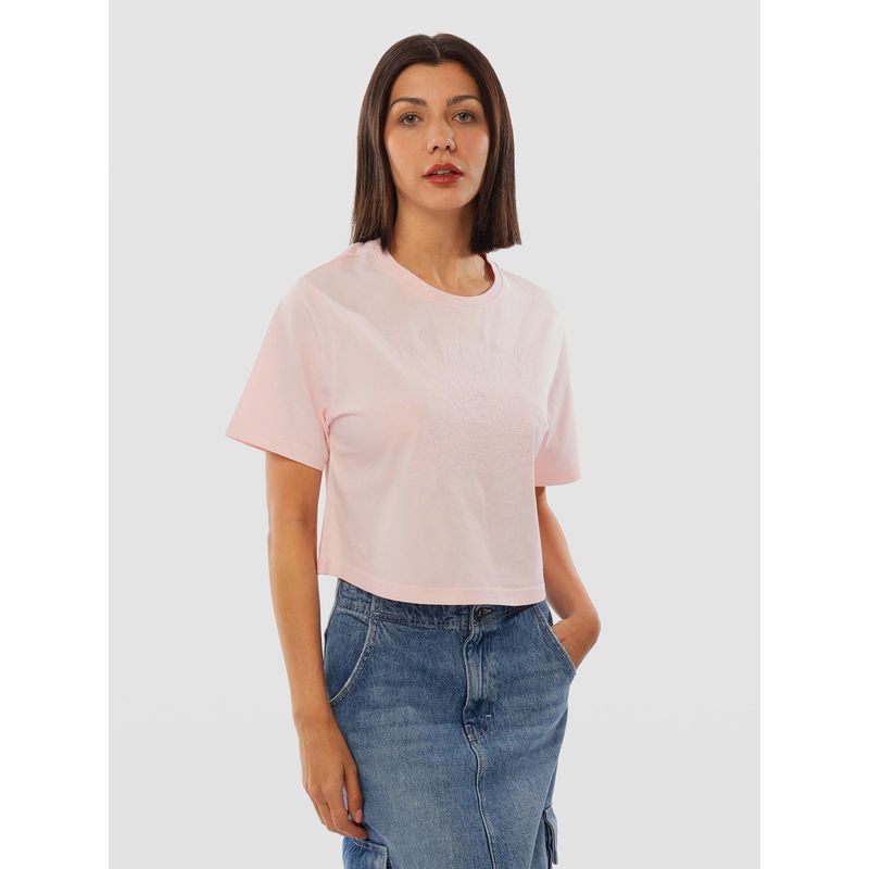 TOMMY HILFIGER - Polera Tonal Crest Logo Rosado Tommy Jeans