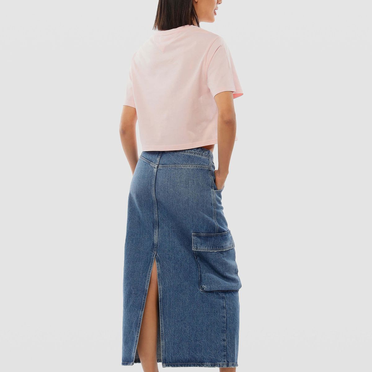 TOMMY HILFIGER - Polera Tonal Crest Logo Rosado Tommy Jeans