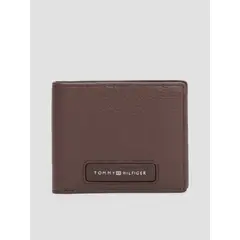 TOMMY HILFIGER - Billetera De Cuero Monogram Café