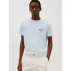 TOMMY HILFIGER - Polera Monotype All America Logo Celeste