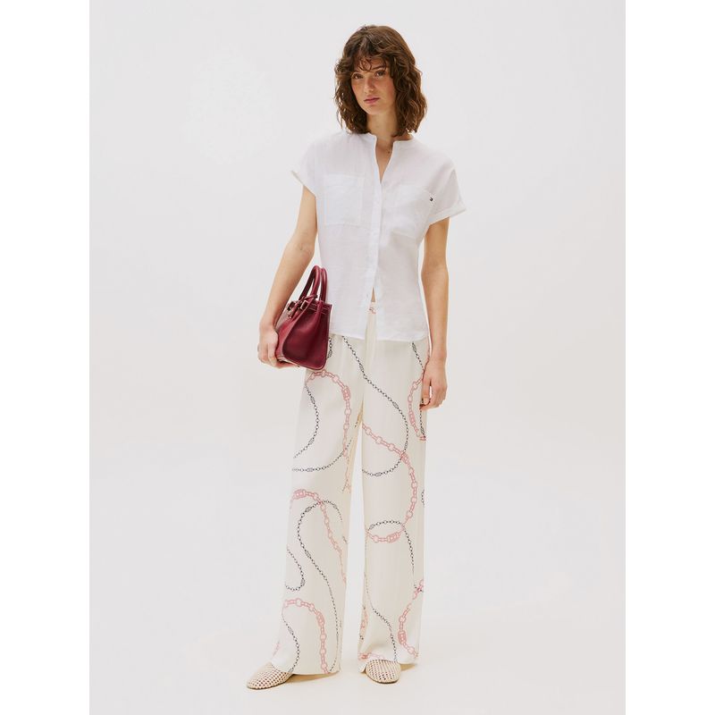 TOMMY HILFIGER - Pantalón Soft De Viscosa Beige Tommy Hilfiger