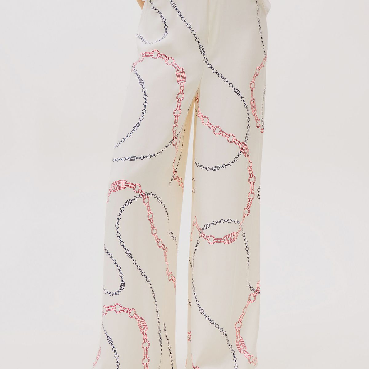 TOMMY HILFIGER - Pantalón Soft De Viscosa Beige Tommy Hilfiger
