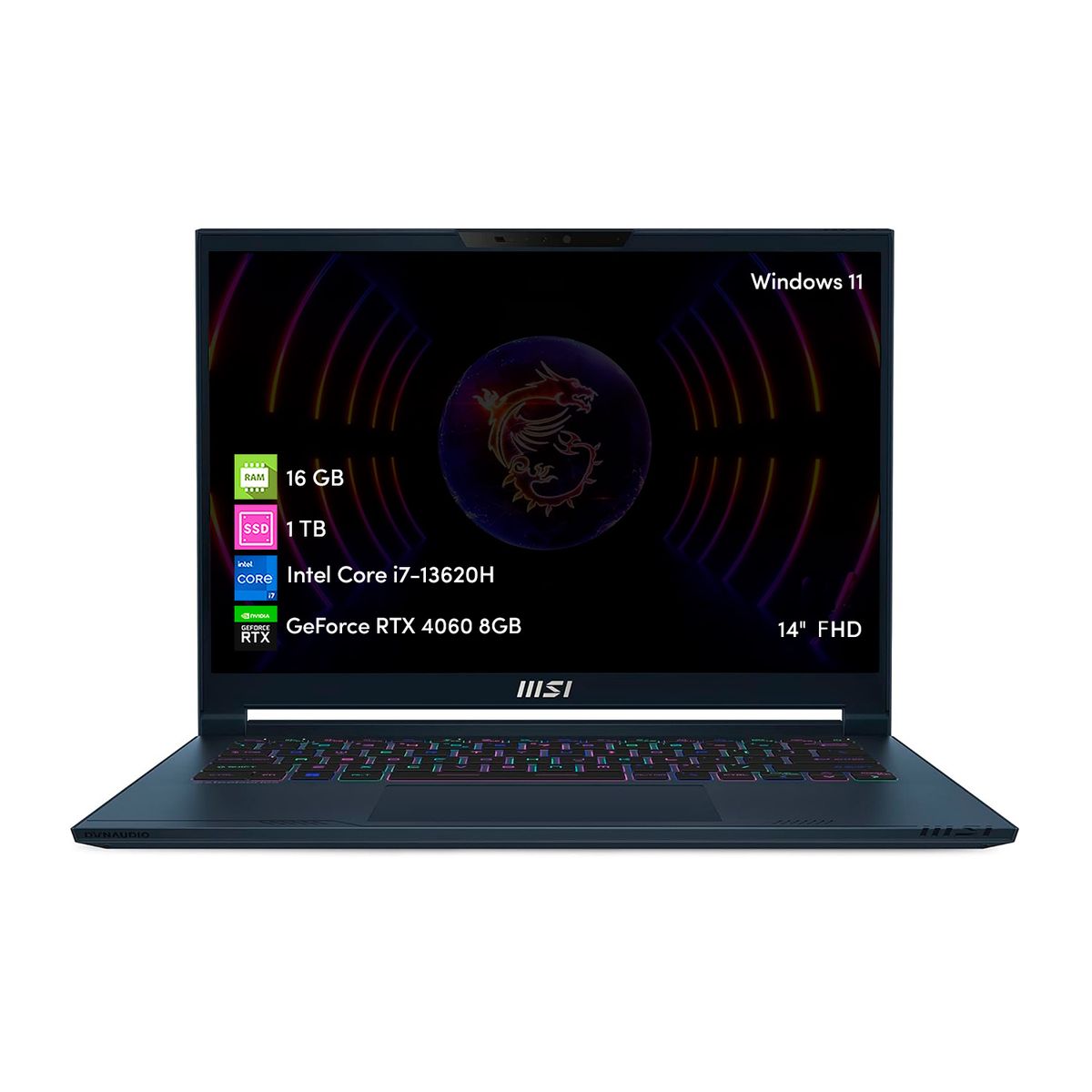 MSI - Notebook Gamer Msi Stealth Studio Intel i7 16GB 1TB SSD RTX4060 14 FHD Win11