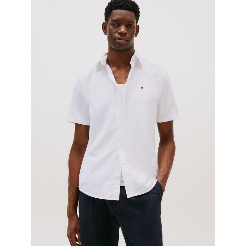 TOMMY HILFIGER - Camisa Flex Poplin Solid Blanco Tommy Hilfiger