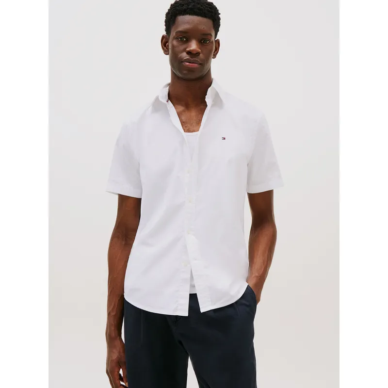 TOMMY HILFIGER - Camisa Flex Poplin Solid Blanco Tommy Hilfiger
