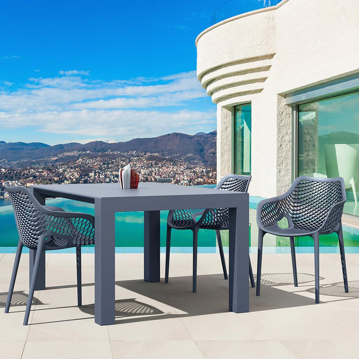 DECO EXTERIOR - 4 Sillas de exterior Air XL color Gris