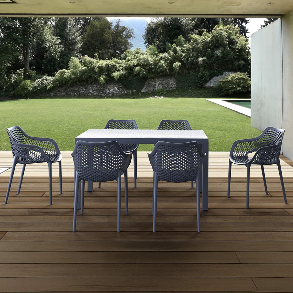 DECO EXTERIOR - 4 Sillas de exterior Air XL color Gris