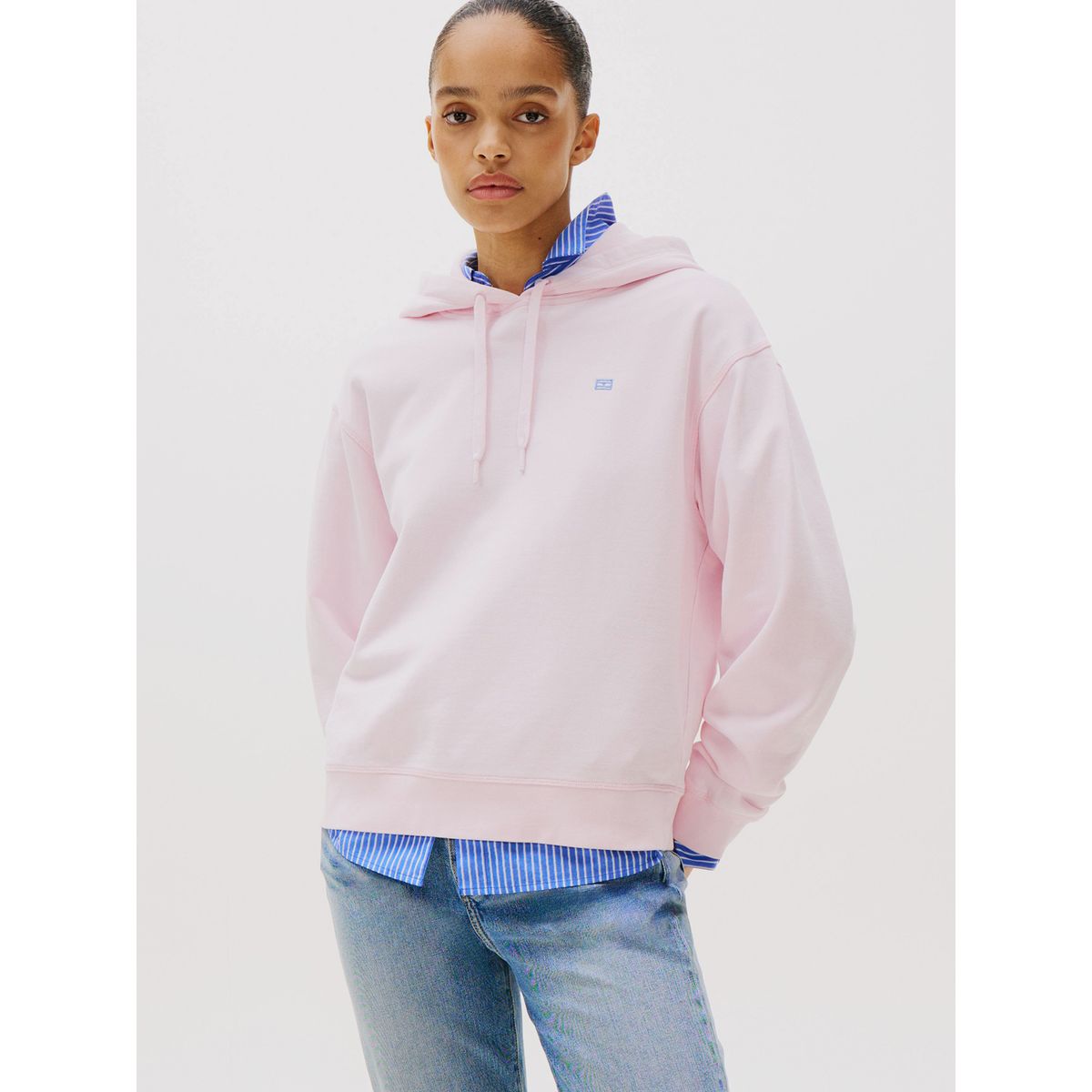 TOMMY HILFIGER - Polerón Hoodie Contrast Flag Logo Rosado Tommy Hilfiger