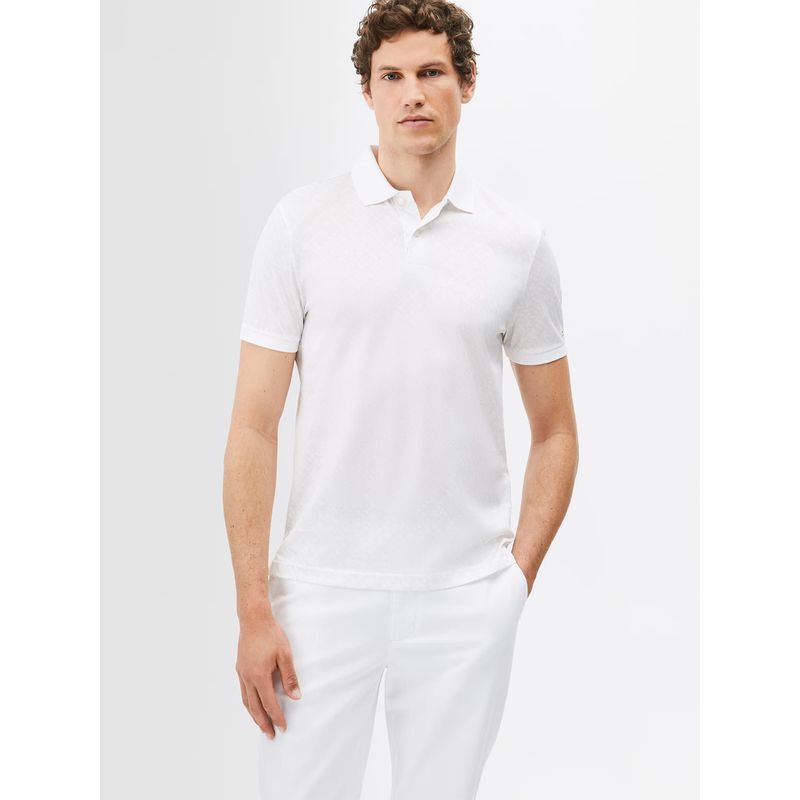 TOMMY HILFIGER - Polo Monogram Regular Fit Blanco Tommy Hilfiger
