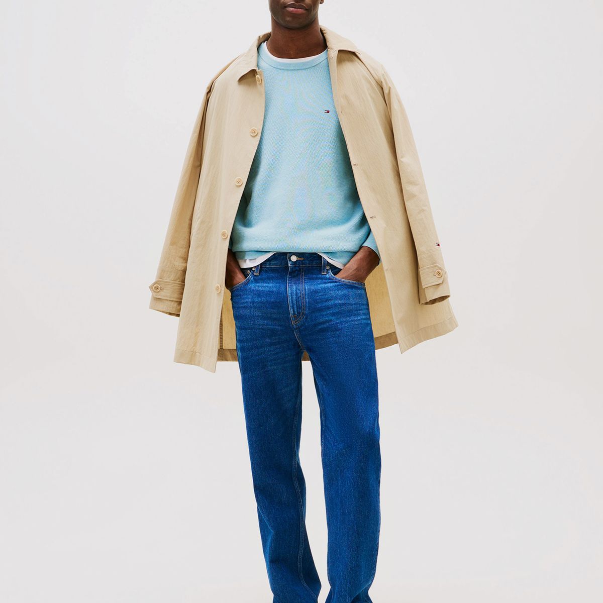 TOMMY HILFIGER - Sweater Essential Structure C-Neck Azul Tommy Hilfiger