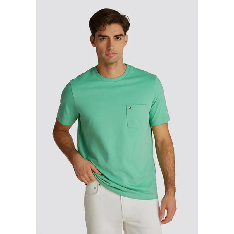 TOMMY HILFIGER - Polera Essential Solid Pocket Verde Tommy Hilfiger