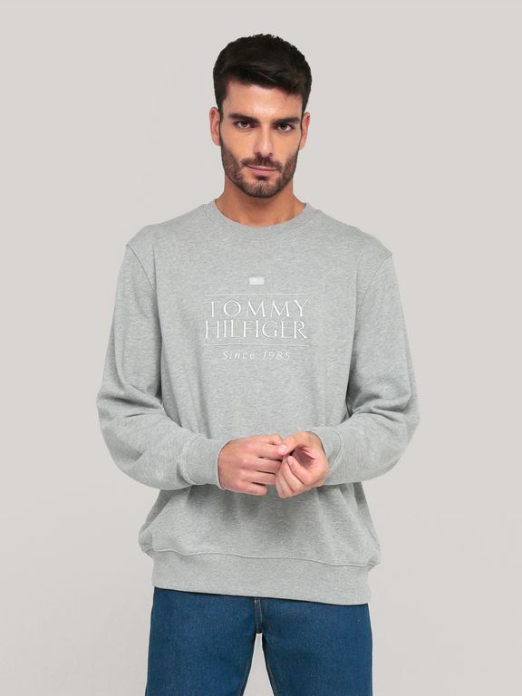 Poleron Con Logo Bordado Gris Gris S