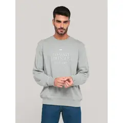 TOMMY HILFIGER - Polerón Con Logo Bordado Gris