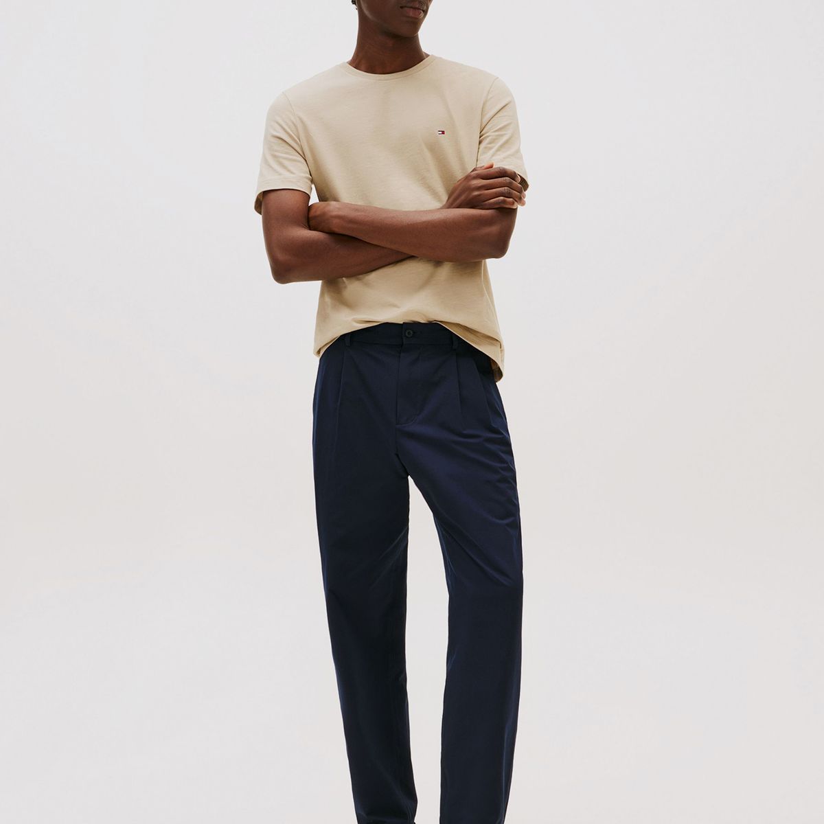 TOMMY HILFIGER - Polera Essential Cotton C-Neck Regular Fit Beige Tommy Hilfiger