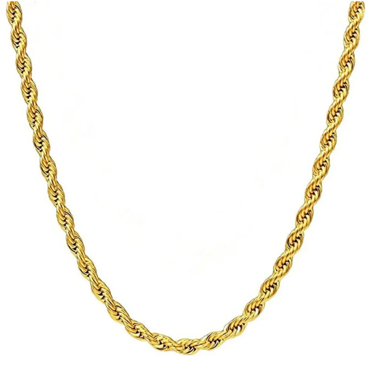 GENERICO - Cadena Collar Hombre Turbillon Acero Quirúrgico Gold 60cm