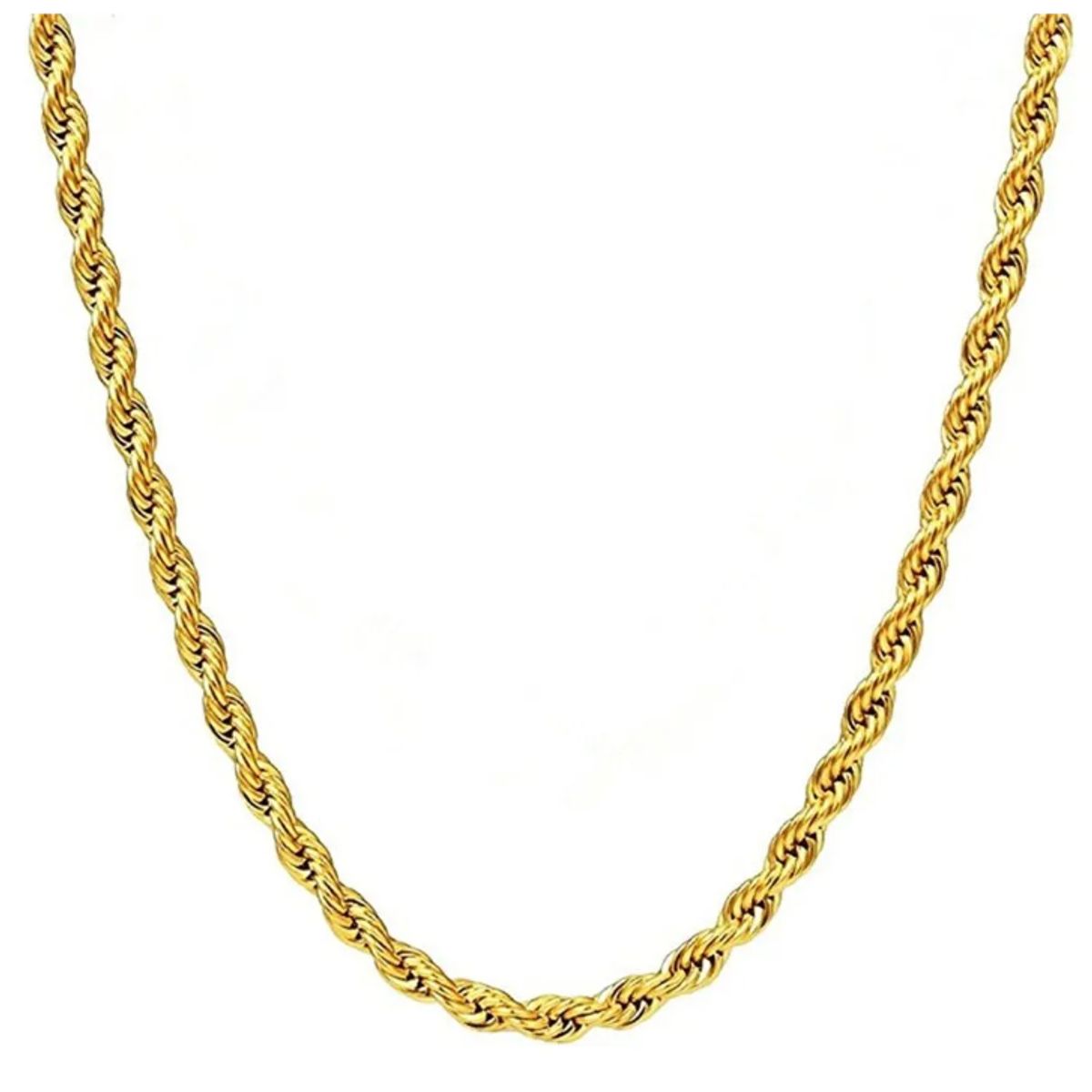 GENERICO - Cadena Collar Hombre Turbillon Acero Quirúrgico Gold 60cm