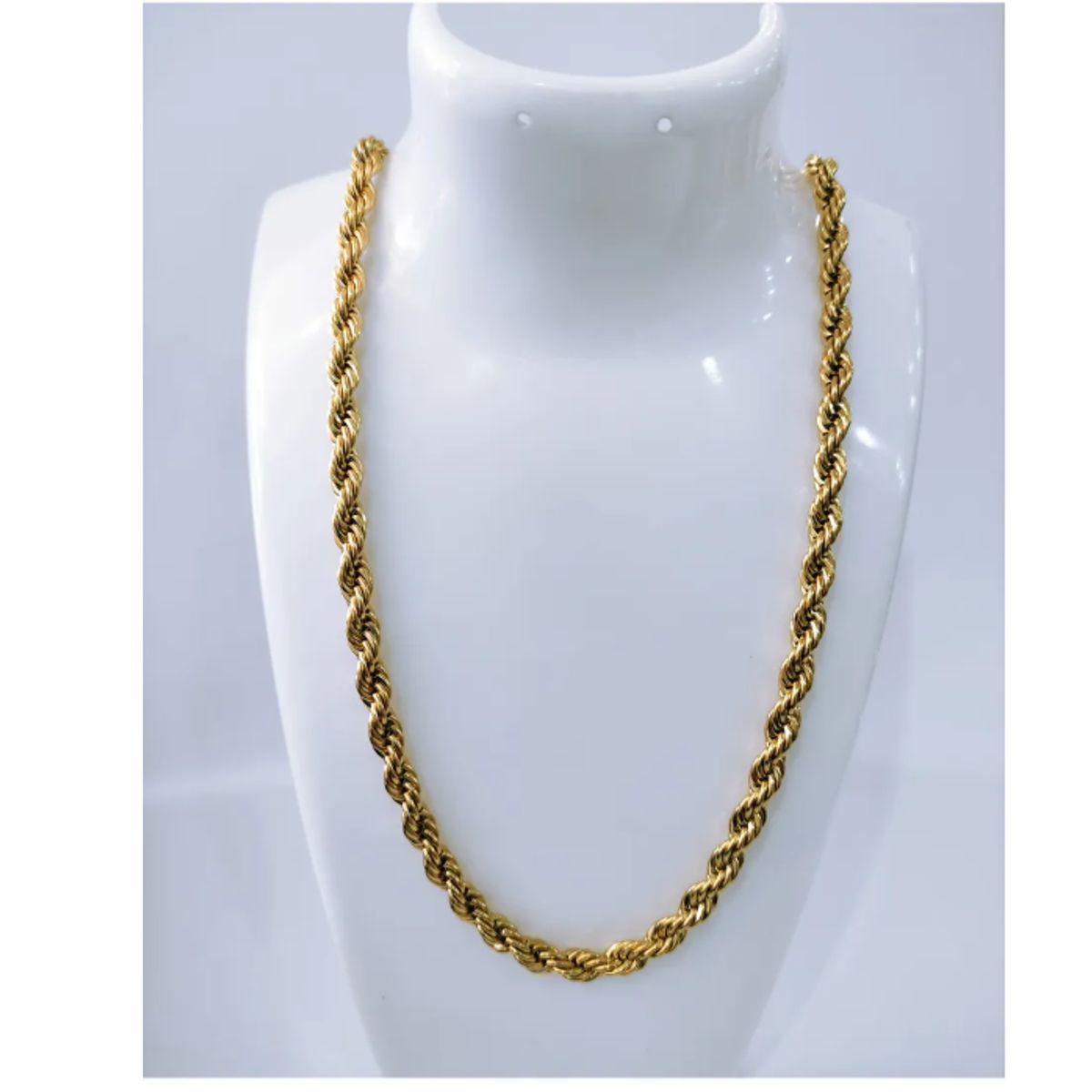 GENERICO - Cadena Collar Hombre Turbillon Acero Quirúrgico Gold 60cm