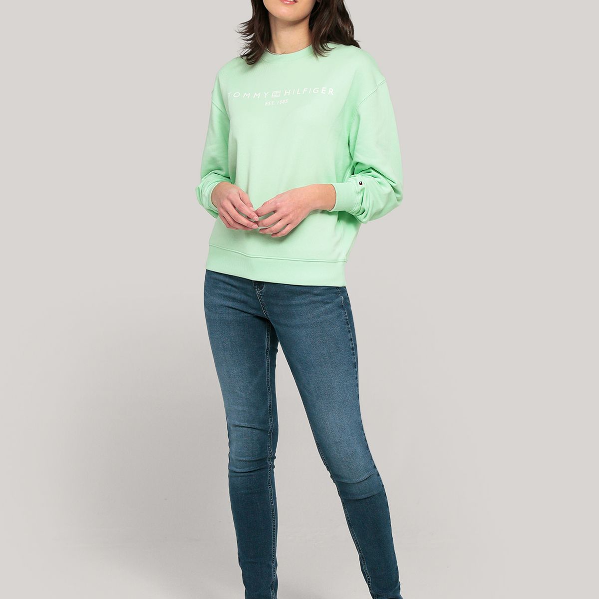 TOMMY HILFIGER - Polerón Modern Con Logo Verde Tommy Hilfiger