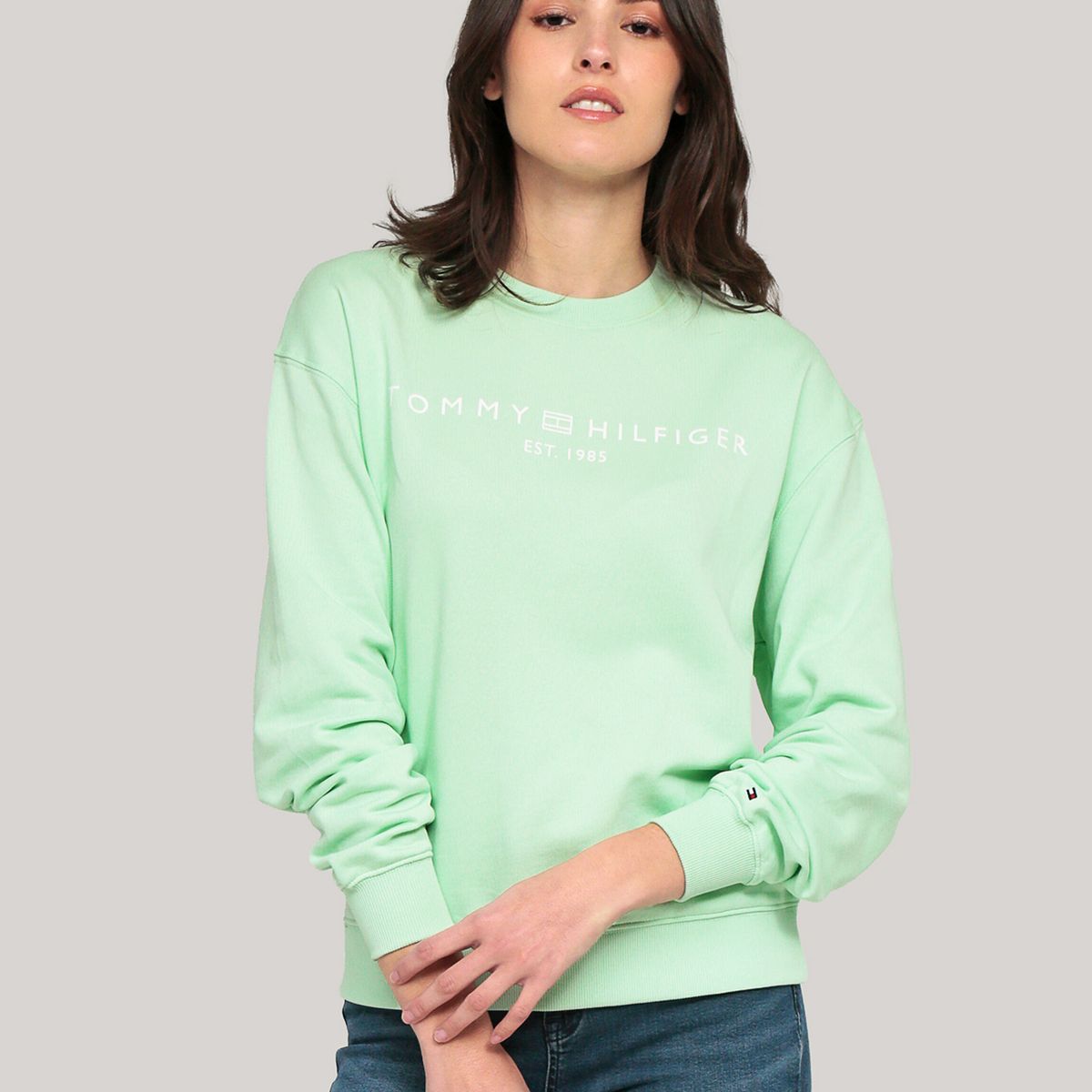 TOMMY HILFIGER - Polerón Modern Con Logo Verde Tommy Hilfiger