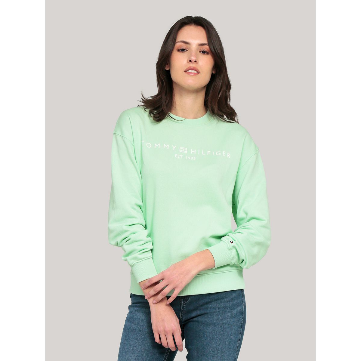 TOMMY HILFIGER - Polerón Modern Con Logo Verde Tommy Hilfiger