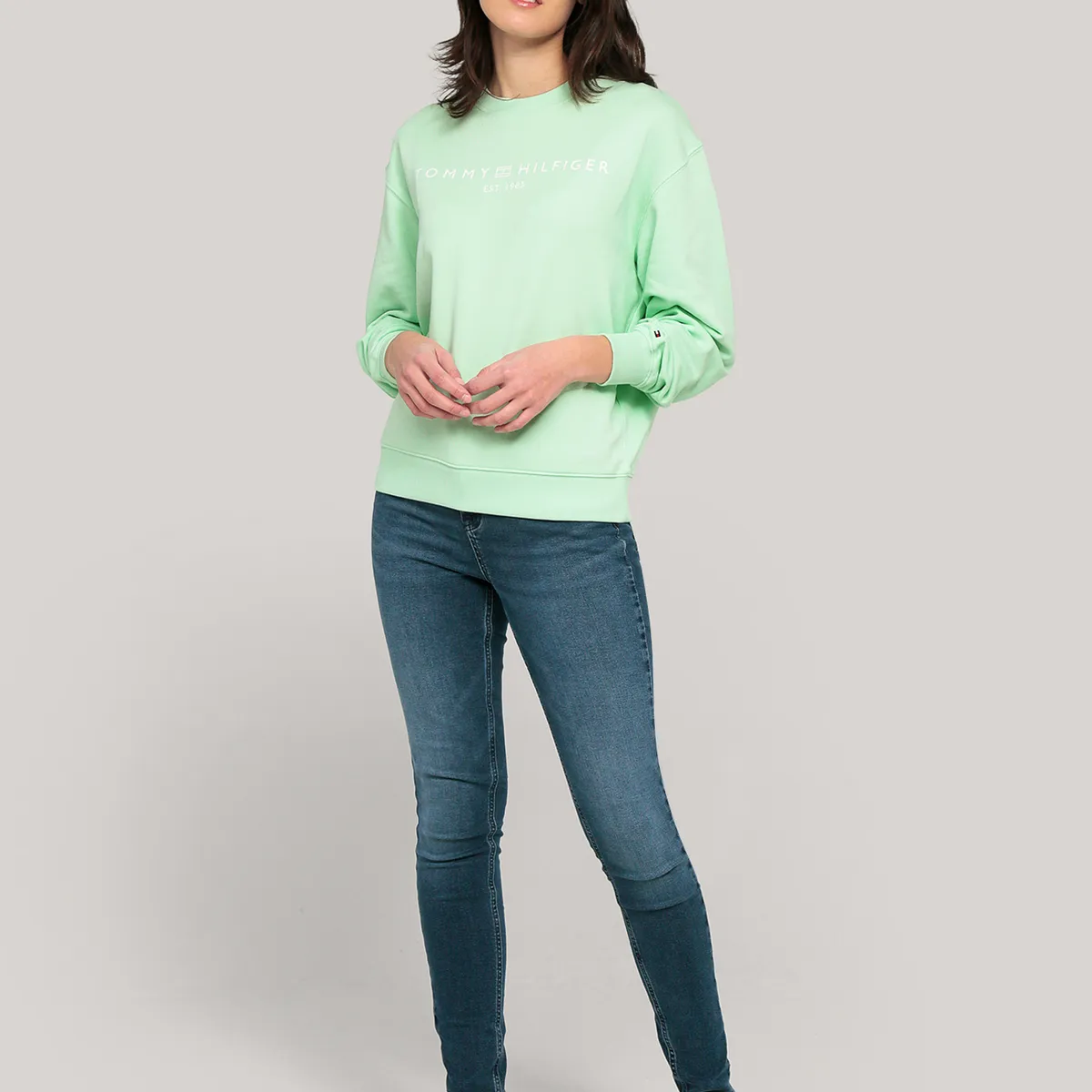 TOMMY HILFIGER - Polerón Modern Con Logo Verde Tommy Hilfiger