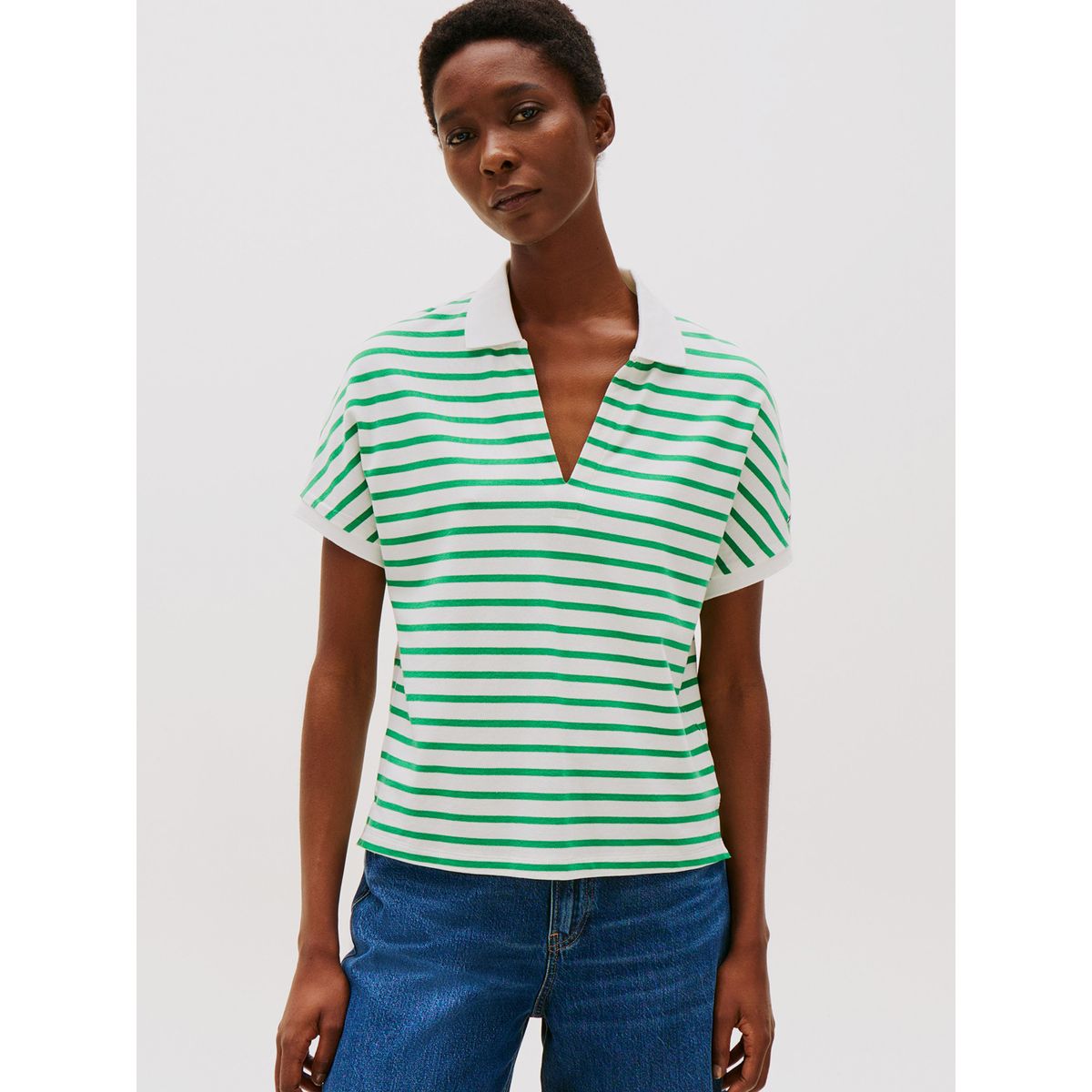 TOMMY HILFIGER - Polo Relaxed Solid Con Logo Verde Tommy Hilfiger